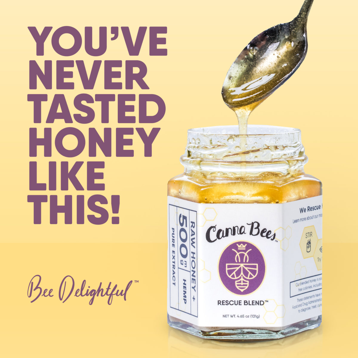 Canna Bees | Bee Delightful 500mg CBD Raw Honey - The Canna Company