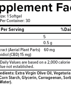 CV Sciences Extra Strength Softgel Supplement Facts