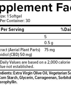 CV Sciences Max Strength Supplement Facts