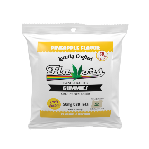 Pineapple Flavored Flavors Hand-Crafted CBD Gummies, 50mg Total CBD, CO2 Extracted, Made with Oregon CBD