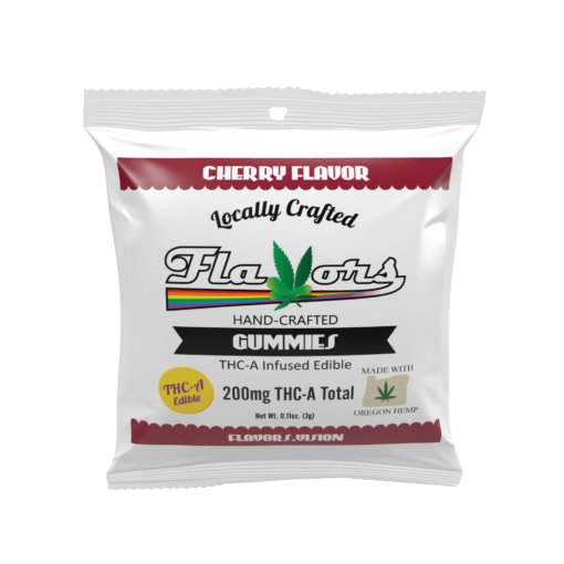 Flavors Cherry THCa Gummies – Hand-crafted, locally made edibles with 200mg total THCa, infused with Oregon hemp.