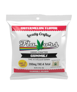 Flavors Watermelon THCa Gummies – Hand-crafted, locally made edibles with 200mg total THCa, infused with Oregon hemp.