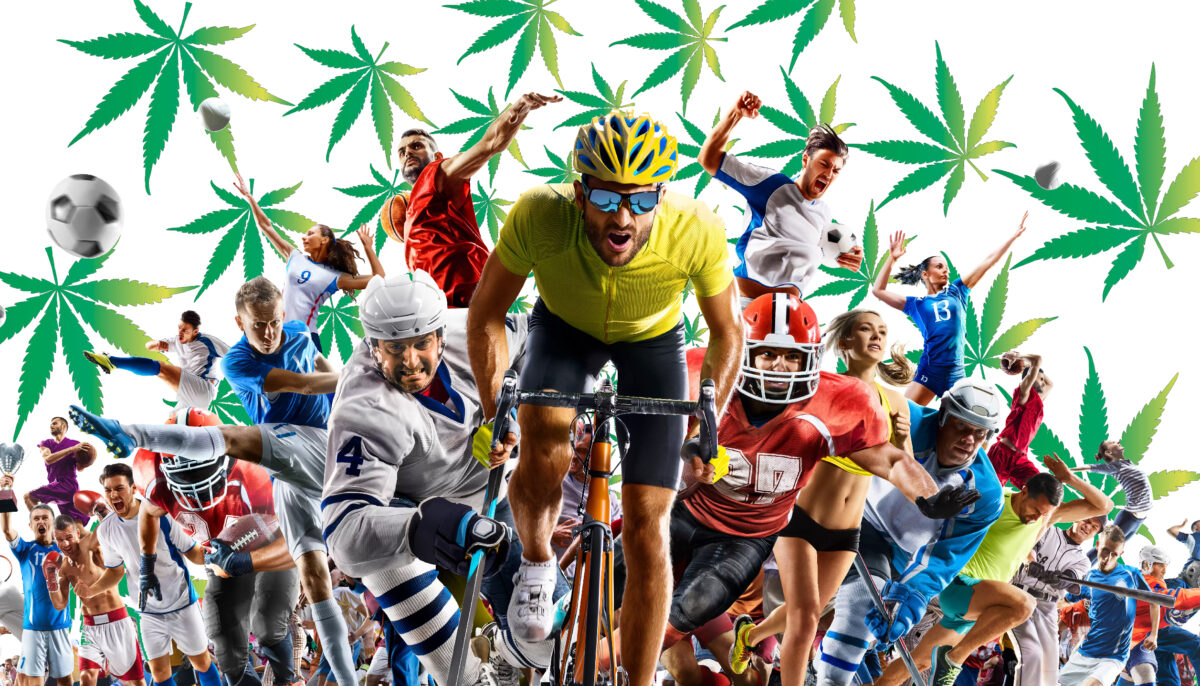 Athlete stretching with cannabinoids for recovery, symbolizing CBD and CBG for performance and wellness